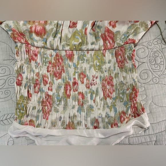 NWT FP Intimately Smock It To Me Floral Smocked Long Sleeve Bodysuit Tea Combo - Picture 6 of 7